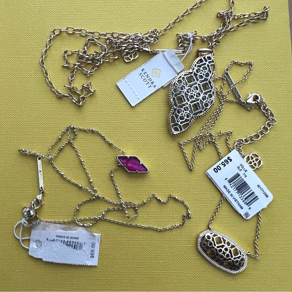 Kendra Scott Gold set of 3 necklace , two short and one long